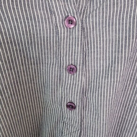 Ellos Striped Blue Cotton Tunic Top Size 2x - Picture 3 of 8